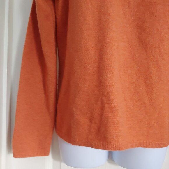 Fiona Womens Burnt Orange 2 Ply Cashmere Long Sleeve Sweater Soft L - Picture 5 of 11